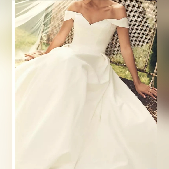 David's Bridal Ivory Wedding Dress Size 4 - Picture 1 of 11